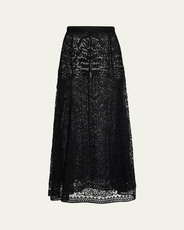 Katja Sheer Embroidered Skirt